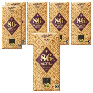 Whittaker's Cocoa Lovers 86%迦納黑巧克力, 6塊, 100g