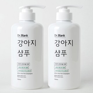 닥터블랭크 저자극 강아지 샴푸 베이비파우더향, 500ml, 2개