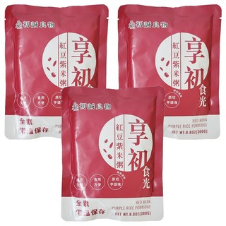 初誠良物 紅豆紫米粥, 成分天然, 食用方便, 原切芋頭塊, 全素, 常溫保存, 300g, 3包