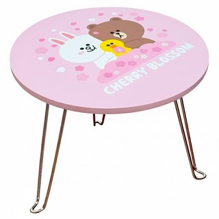 Hiromimi LINE FRIENDS 摺疊桌, 愛的抱抱 粉紅色, 1張