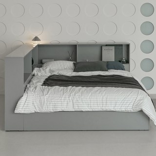 도모 캐비넥스 헤드 수납형 침대 프레임 단품 방문설치, 그레이