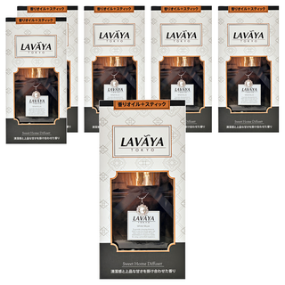 LAVAYA 晶鑽擴香瓶 80ml 白麝香 香氛精油+擴香棒 室內芳香劑, 6盒