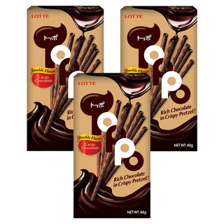 Toppo 夾心餅乾棒 濃厚巧克力口味, 40g, 3盒