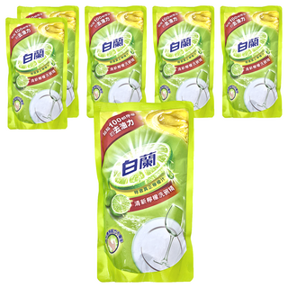 白蘭 清新檸檬洗碗精 補充包, 800g, 6包