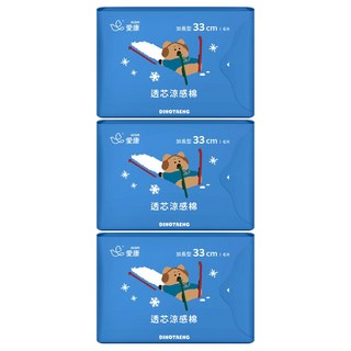 icon 愛康 透芯涼感棉 DINOTAENG特別款, 夜用加長型(33cm), 6片, 3包