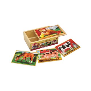 Melissa&Doug 瑪莉莎 拼圖 盒中木製, 1組, 12片