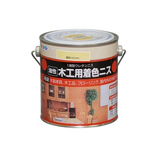 ASAHIPEN 朝日塗料 油性木器著色清漆 透明亮光 0.7L 適用於木製家具、木工品、地板 室內外皆可, 1罐