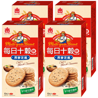 義美 每日十穀養生餅 燕麥芝麻, 171g, 4盒