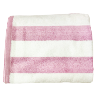 Crocodile 鱷魚 簡約彩條浴巾, 71*140CM, 450G, 100%棉, 台灣製造, 紫色, 1條