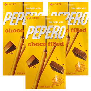 PEPERO 巧克夾心棒, 45g, 3盒