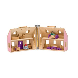Melissa&Doug 瑪莉莎 角色扮演 小折原木娃娃屋, 溫馨別墅, 1組