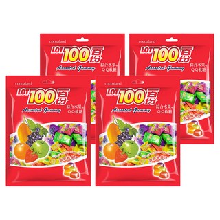 LOT100 綜合水果味QQ軟糖 添加純果汁, 200g, 4袋