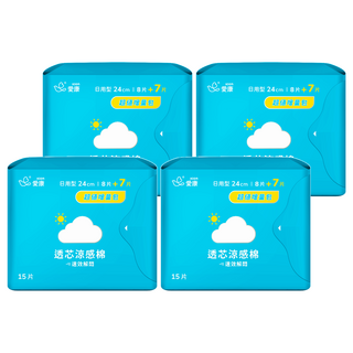 icon 愛康 透芯涼感衛生棉 護翼型 (M), 日用型(24cm), 15片, 4包