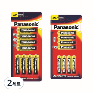 Panasonic 鹼性AA電池 8入 + AAA電池 8入, 2套, 16入