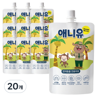 애니먼 반려동물 애니유 펫밀크, 바나나맛, 150ml, 20개