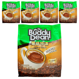 Buddy Dean 巴迪 三合一咖啡 雙倍特濃 Extra Turbo 3 in 1 添加維生素A C E B2, 18g, 25包, 5袋