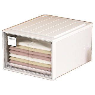 大容量抽屜式儲物箱, 白色清透, 70L, 1個