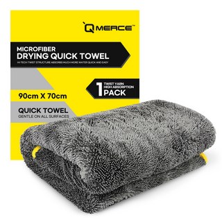 QMERCE 速乾毛巾, 灰色, 1個
