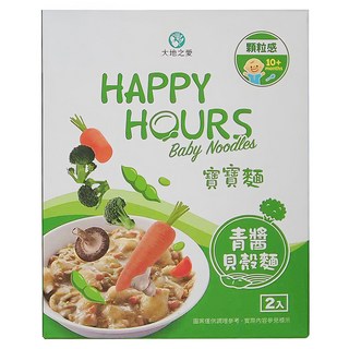HAPPY HOURS 寶寶麵 青醬貝殼麵，適合10個月以上嬰幼兒, 300g, 1盒