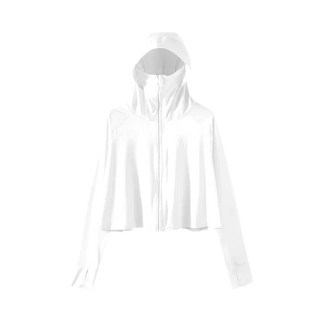 FANCY LIFE 冰絲涼感防曬衣，UPF50+防曬，透氣面罩，加寬帽簷，一體式設計, 均碼, 白色, 1件