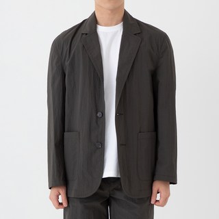 CITIFY 男款純色微皺尼龍單排釦西裝外套
