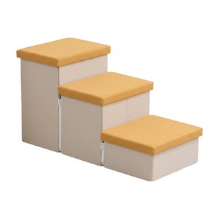 MH家居 寵物收納階梯3層 黃色 77 x 33 x 42.5cm, 1組