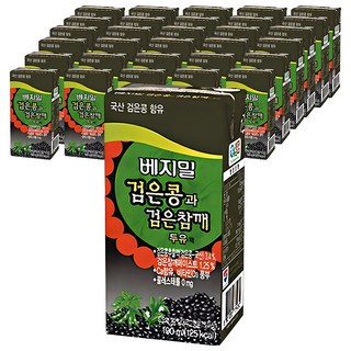 베지밀 검은콩과 검은참깨 두유, 190ml, 32개