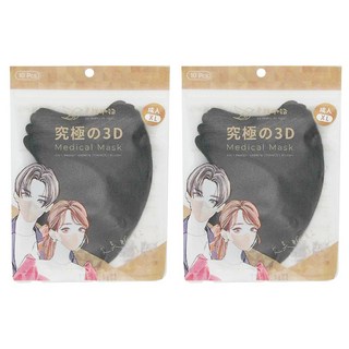 明基 究極3D 幸福物語醫療口罩 成人, 經典黑, 10片, 2包
