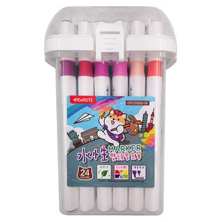 PENROTE 筆樂 柴語錄24色水性雙頭麥克筆 型號: DPG5890, 白色, 1盒