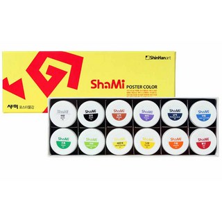 신한화구 샤미 포스터 컬러 Jar 세트, 20ml, 12색
