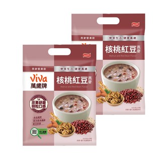 ViVa 萬歲牌 燕麥堅果飲 核桃紅豆燕麥 多種穀物 豐富膳食纖維 添加核桃杏仁果顆粒, 32g, 2袋