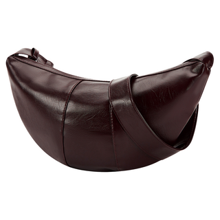 ADDEDIT 可頌牛角斜背肩背包, 深棕色