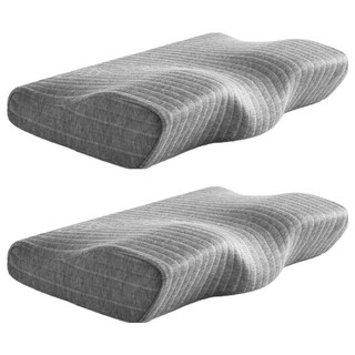 J-bedtime 床寢時光 3D釋壓止鼾透氣蝶型枕頭, 石磨烯 灰色, 2個