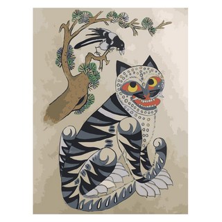 모모픽스페인팅 DIY 명화그리기 세트 60 x 75 cm, WG06 호작도, 1세트