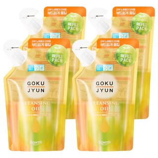 하다라보 고쿠쥰 클렌징 오일 리필팩, 180ml, 4개