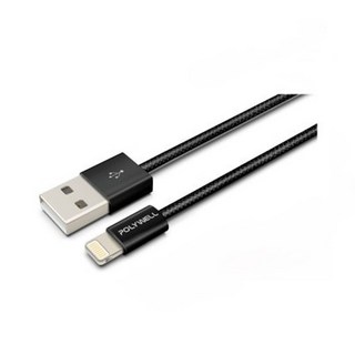 POLYWELL 寶利威爾 Type-A-Lightning 編織充電線 PW15-W45-M913, 1m, 黑色, 1條