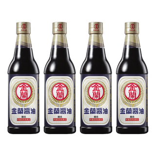 金蘭醬油 純釀造 非基因改造黃豆, 590ml, 4瓶
