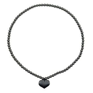 鈦赫茲愛心項鍊 圓珠部分6mm 愛心高寬厚1.9*2.5*0.8公分, 1條
