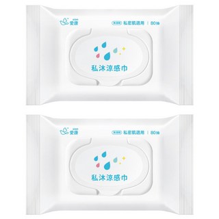 icon 愛康 私沐涼感巾 無酒精 私密肌適用 80抽, 2包, 432g