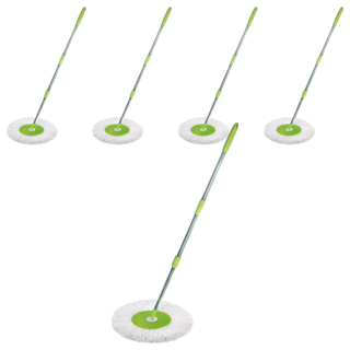 驅塵氏 小蘋果輕巧旋轉拖把 單桿, 5支