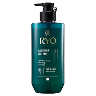 RYO 呂 韓方頭皮瞬效修護洗髮精 清爽控油 480ml 深層清潔 頭髮護理, 1瓶