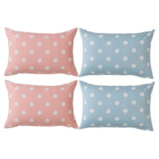 ECONY HOUSE 粉彩枕頭套 2件 + 枕芯 2件, 粉紅色, 藍色, 2個