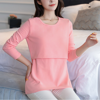 孕婦薄款圓領哺乳T恤