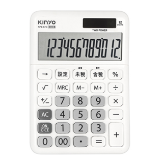 Kinyo 12位元稅率計算機 KPE-675, 白色, 1個