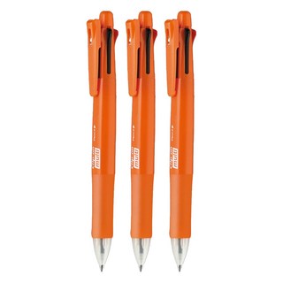 ZEBRA 斑馬牌 四色五合一 多功能原子筆, 橙色, 3支
