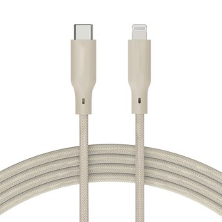 TOTOLINK USB-A-USB-C 強韌快充/傳輸編織線, 2M, 480Mbps高速資料傳輸, 柔霧奶, 1條