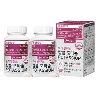 JW중외제약 워터 밸런스 칼륨 포타슘, 120정, 2개