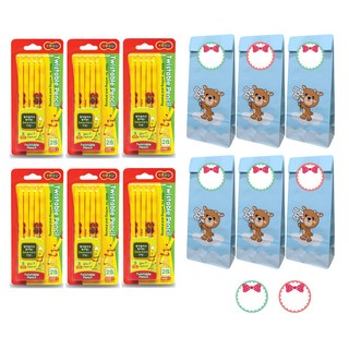 토루 샤프식 연필 2B심 6개 포장세트, 혼합색상, 1세트