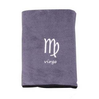 星座珊瑚絨浴巾, 08 處女座 灰色, 1條
