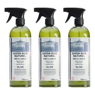 LA CORVETTE 法釩馬賽莊園 馬賽多功能黑皂噴霧 橄欖油, 750ml, 3瓶